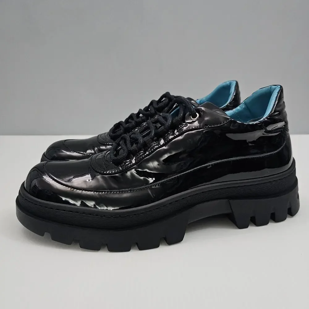 Valentina Rangoni Maracana Sneaker Womens 7.5 Black Glove Leather Platform
